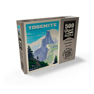 MyPuzzle Yosemite National Park: Half Dome Vista  Vintage Poster - enhanced 500 Piece Jigsaw Puzzle for mature-themeds