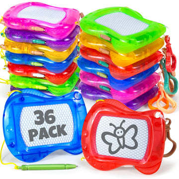 36 Pack Mini Magnetic Drawing Board for Kids, Backpack Keychain Clip Drawing Boards Goodie Bags Stuffers, Erasable Doodle Sketch