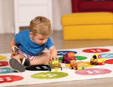 B. toys- Soft Vehicles Pull Back Cars- Kid Powered cars for toddler- 12 months +