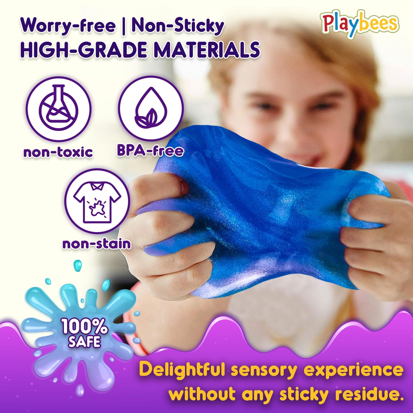 Playbees Mini Galaxy Slime 24 Pack Marbled Unicorn Slime Party Favors Safe For Girls Boys Stretchy & Non-Sticky Super Soft Sludg
