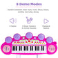 Best Choice Products 37-Key Kids Electronic Musical Instrument Piano Learning Toy Keyboard W/Multiple Sounds, Lights, Microphone, Stool - Pink