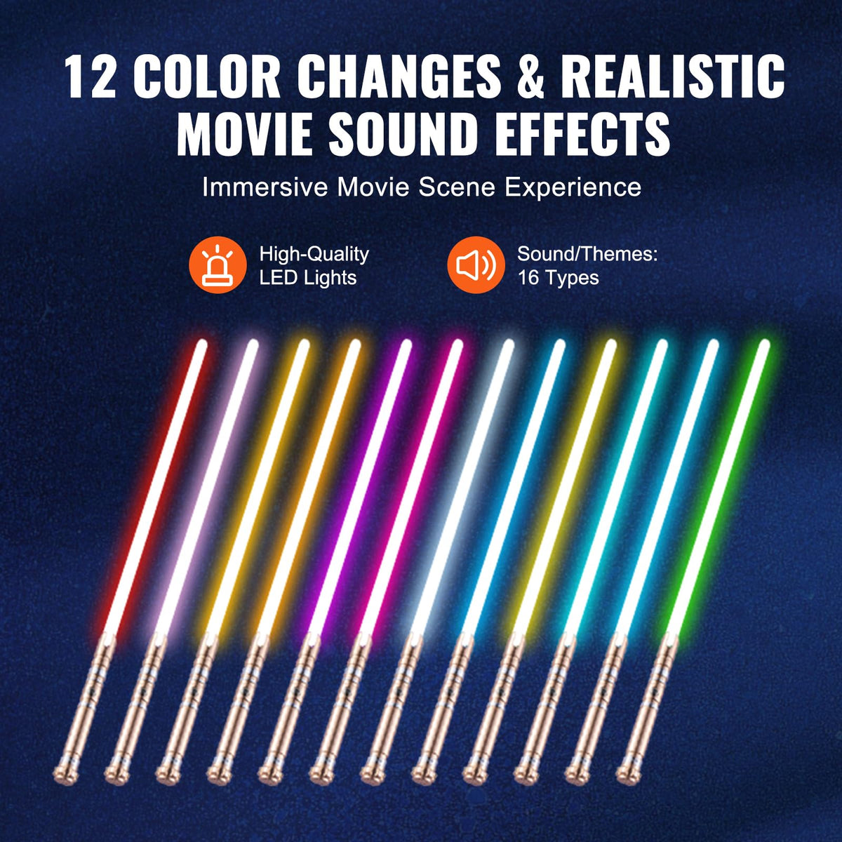 Duhling Line VEVOR Lightsaber - Alloy Dueling Light Saber, 41 Inch, 12 RGB Colors ...