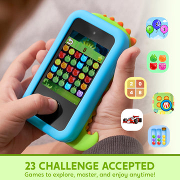 SYNCFUN Kids Smart Phone, Dinosaur Christmas Birthday Gift for Boys Age 3 4 5 6 7 8 Year Old, Toddler Phone Toys with Dual Camer