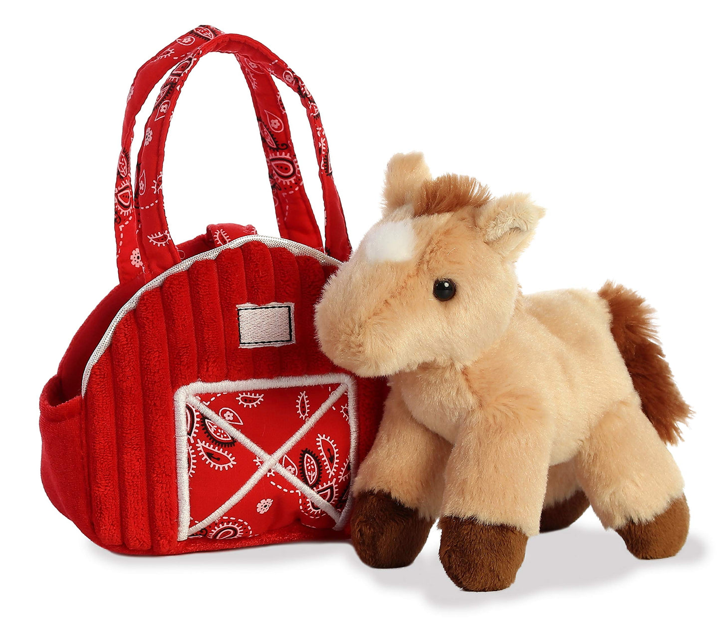 Aurora® Fashionable Fancy Pals™ Red Barn Horse Stuffed Animal - On-The-Go Companions - Stylish Accessories - Red 7 Inches
