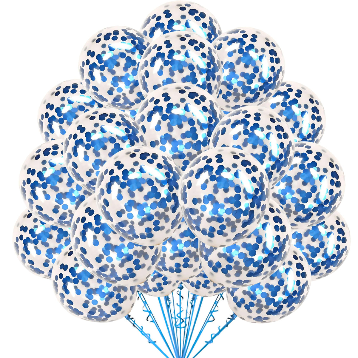 Mystic Toy Store 20 Pcs Confetti Balloons for Birthday Decoration Kit Blue Boys Girls Kids Men Women Pack Items Itm Set Pre Fill