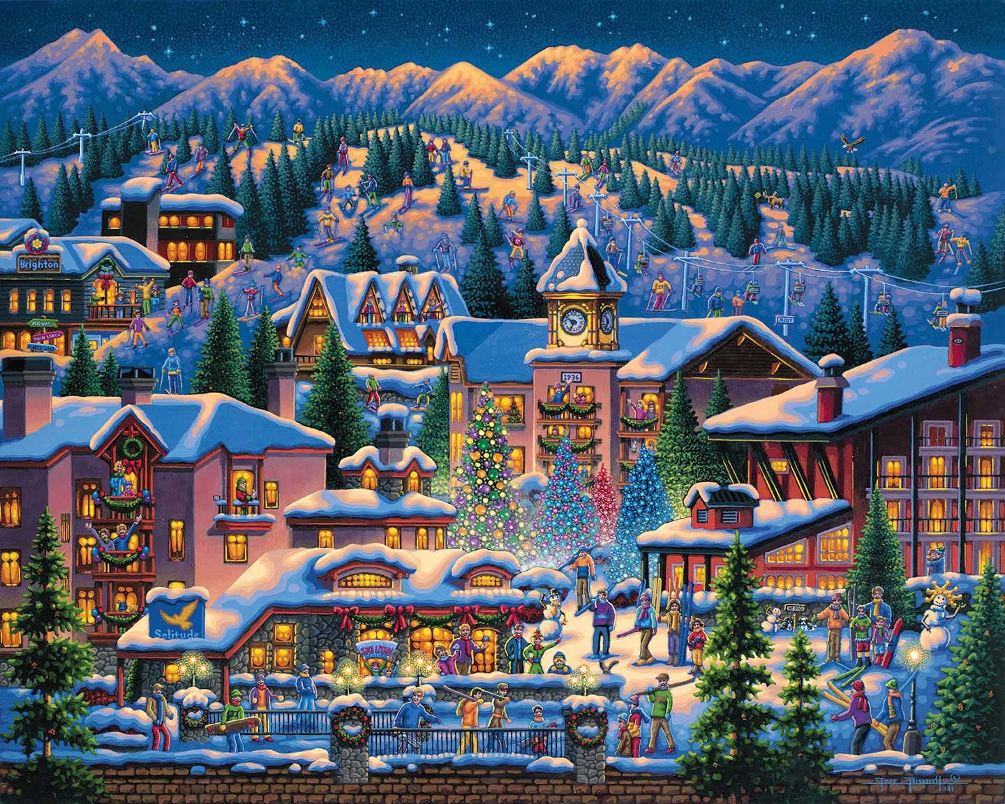Dowdle Jigsaw Puzzle - Rocky Mountain Christmas - 1000 Piece