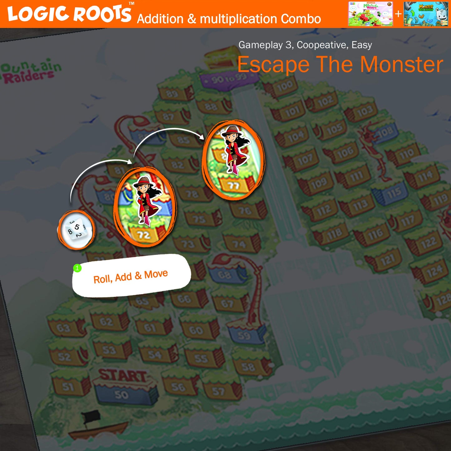 Logic Roots Best Gifts For 7 Year Old Boys And Girls | Addition And Multiplication Games Combo | Math Games For Second Grade And Up