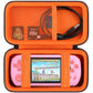 Elonbo Carrying Case for TEBIYOU/ Great Boy/ Beico Handheld Game Console Retro Video Games  Portable Gaming Player Travel Storage Cover  Mini Arcade Electronic Toy Holder Bag  Black+Inside Orange