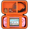 Elonbo Carrying Case for TEBIYOU/ Great Boy/ Beico Handheld Game Console Retro Video Games  Portable Gaming Player Travel Storage Cover  Mini Arcade Electronic Toy Holder Bag  Black+Inside Orange