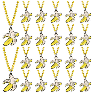 KeeStar 24 Pack Banana Necklace Party Favors for Fruit Themed Baby Shower, Birthday Party Goodie Bag Fillers,School Carnival Rew