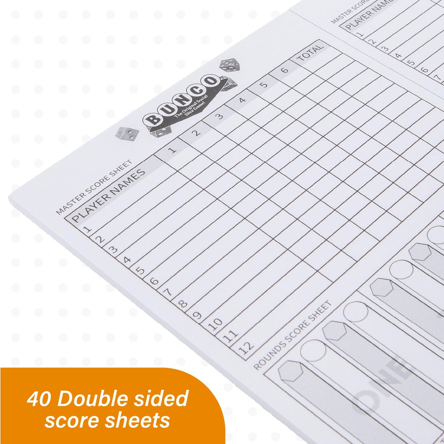 Continuum Games Bunco Score Sheets Refill, Double-Sided Sheets, Scores 6 Rounds For 12 Players Per Side, Essential For Scorekeeping Bunco Game Nights, Includes Bunco Rules, Bunco Party Supplies