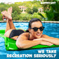 TRC Recreation Splash 1.25 Inch Thick Foam Swimming Pool Float Mat Large mature-themed Lounger with Built-in Roll Pillow  Fierce Green