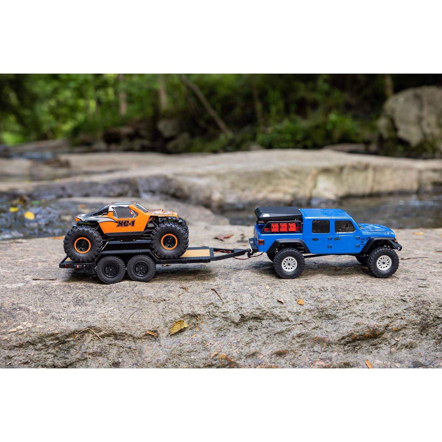 Axial SCX24 Flat Bed Vehicle Trailer with LED Taillights:1/24th, AXI00009