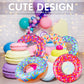 Meooeck 12 Pcs Inflatable Donut Assorted Inflatable Suckers Birthday Party Decoration Candy Balloons Props Favors for Swimming P