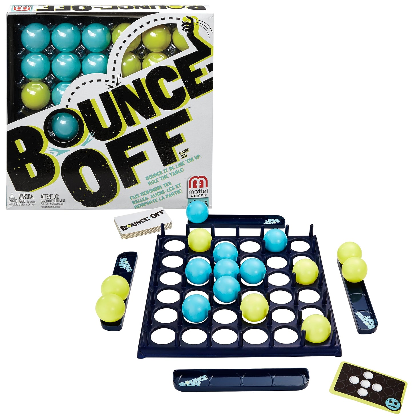 Bounce Off Game With Bouncing Pattern Challenges, For Family, Teens, Adults And Kids, With 16 Balls, 9 Challenge Cards And Game