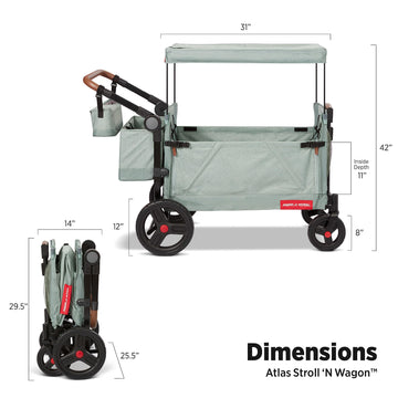 Radio Flyer Atlas Stroll N Wagon, Folding Wagon For 1+ Years - Sage