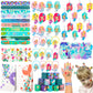 CHRIMISS 102Pcs Mermaid Party Favors Mermaid Bags Mermaid Slap Bracelets Rings Keychain Mermaid Hair Rings Temporary Tattoos Sti