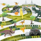 TGJH Dinosaur Race Car Track Toys for Kids, Birthday Gifts for 3 4 5 6 7 Year Old Boys Girls, 255+ PCS Dinosaur World Adventure 