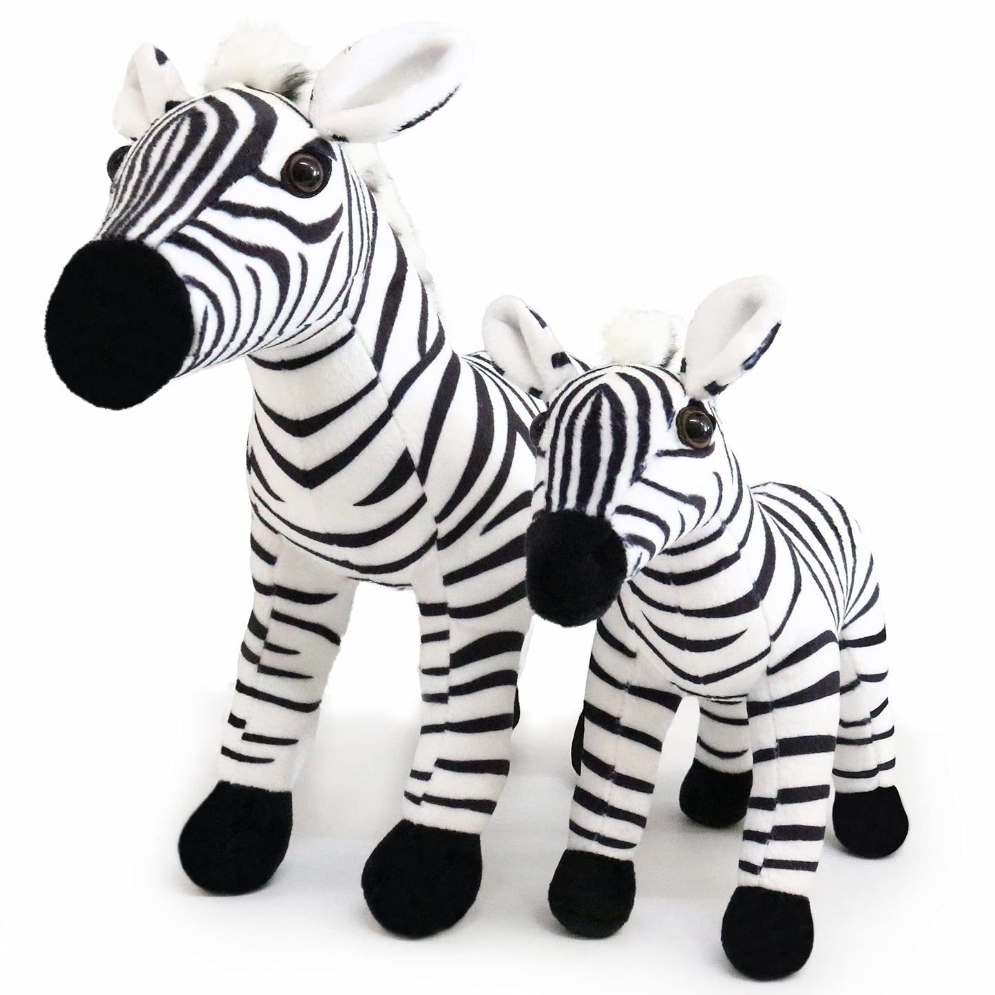 Ice King Bear Mom And Baby Stuffed Animals Set Zoo Wild Animals (Zebra)