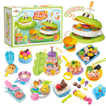 Yiqis Color Dough Toys,Kitchen Creations Birthday Party Playdough Play Food,50 Accessories Tools,Playdough Sets For Kids Ages 4-
