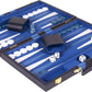Backgn Set 15 inch  Medium - Classic Board Game for mature-themeds and Kids with enhanced Leather Case - Includes Strategy & Tip Guide (Blue)