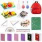Zhanmai 17 Pcs Mini Stuff Miniature Doll House Accessories - Mini School Supplies For Dolls - Miniature Food Set Hamburger Fries Juice Fast Food Set Pretend Play