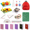 Zhanmai 17 Pcs Mini Stuff Miniature Doll House Accessories - Mini School Supplies For Dolls - Miniature Food Set Hamburger Fries Juice Fast Food Set Pretend Play