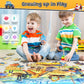 Digobay Floor Puzzles For Kids Ages 3 4 5 6 7 8, 70 Piece Construction Site Jigsaw Puzzle With Excavator Bulldozer Forklift Dump
