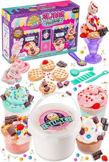 Original Stationery Ice Cream Slime Kit Playshop To Make Fun Pink & Sweet Slime Ice Cream/ Waffle Toys, Great Gift Idea