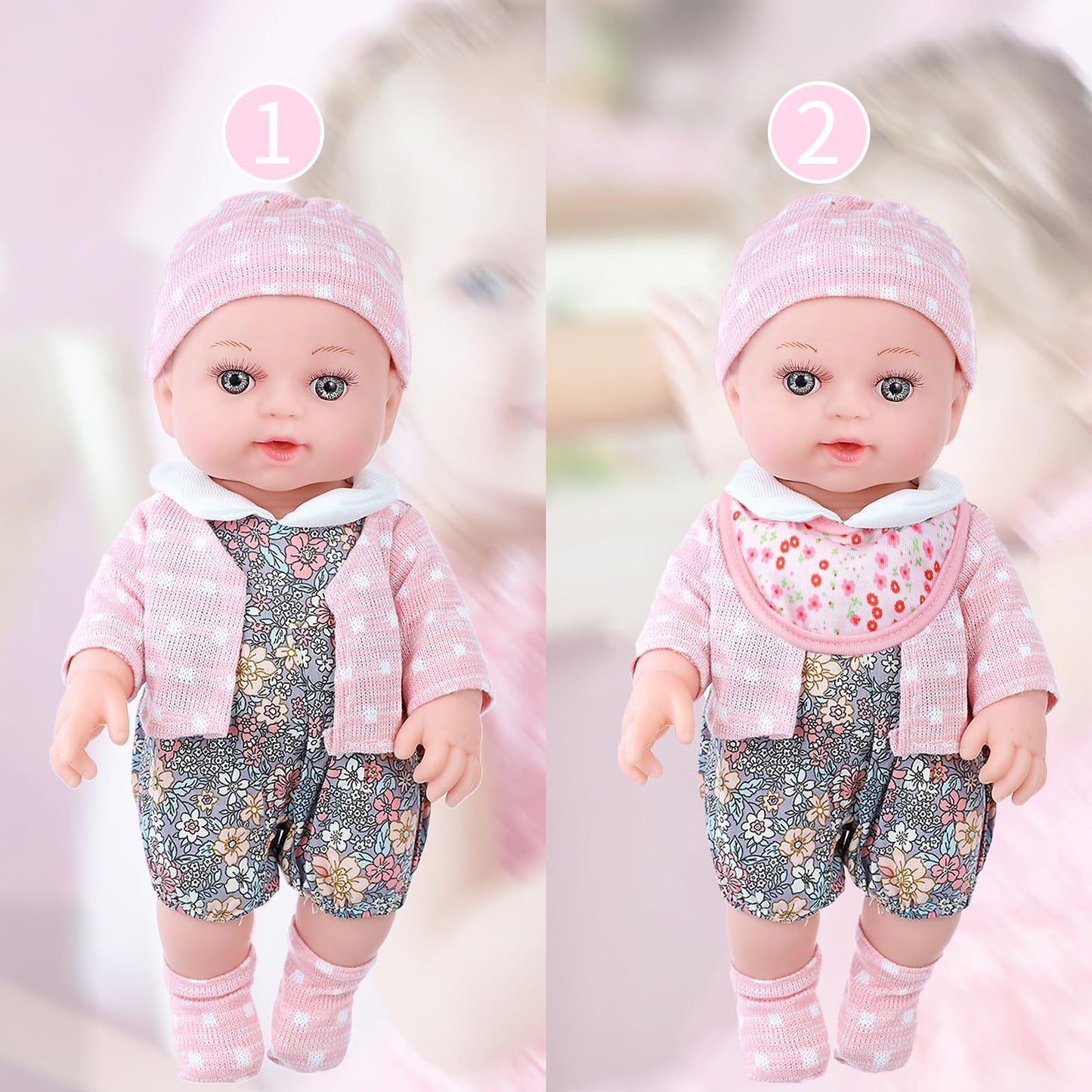 Uzidbto Realistic Baby Doll Set In Gift Box - 12 Inch Newborn Alive Baby Doll With Accessories And Clothes With Pacifier Feeding