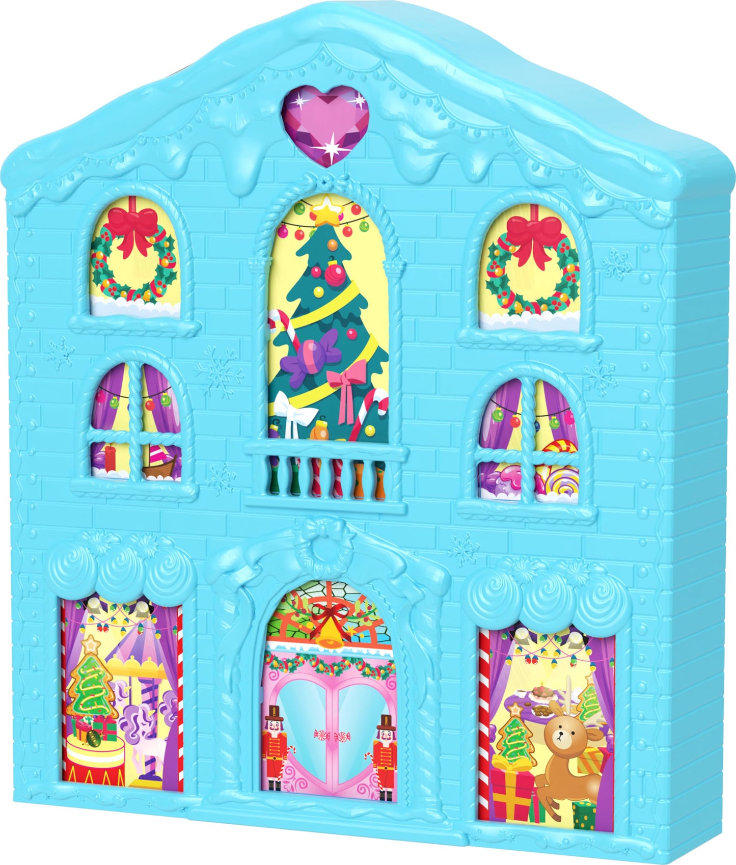 Polly Pocket Dolls Advent Calendar, Gingerbread House Playset With 24 Surprises, Dollhouse Furniture, Toy Car & Holiday Accessories