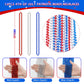 Shaoqinlin Patriotic Bead Necklaces - 12 Pcs 4Th Of July Accessories, 33 Inch Metallic Red/Silver/Blue Beaded Necklaces For Patr