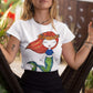 DaVinci in You Coloring Shirt for Girls - Kit with 10 Fabric Markers and Alphabet Stencil (Mermaid, 8/9)
