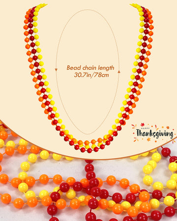 Hikkcos Thanksgiving Turkey Hat And 3 Packs Bead Necklaces Turkey Head Costume Plush Gobbler Hat For Thanksgiving Trot Dress Up