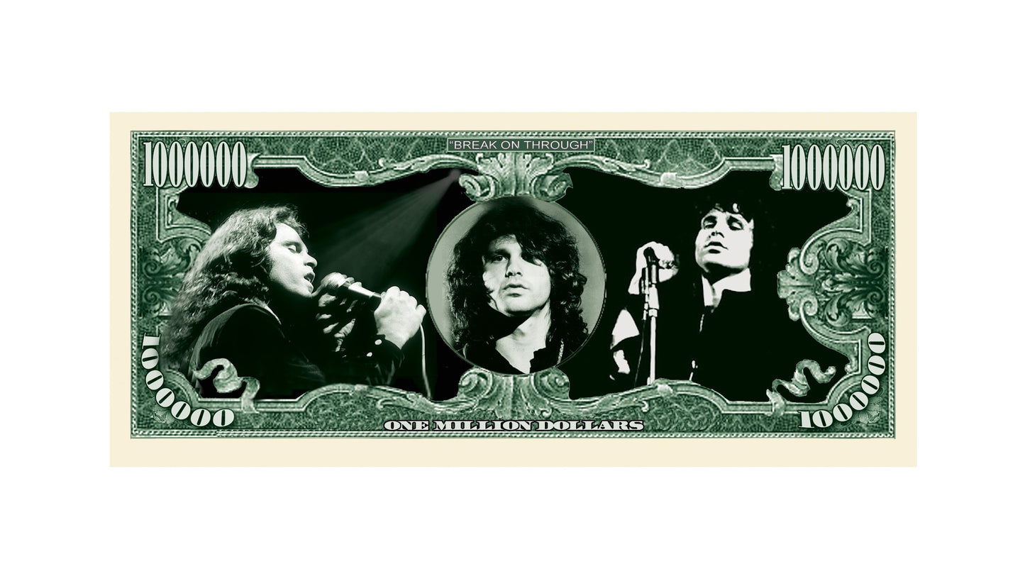 American Art Classics Jim Morrison - The Doors Million Dollar Bill In Currency Holder - Best Gift For Fans Of The Doors
