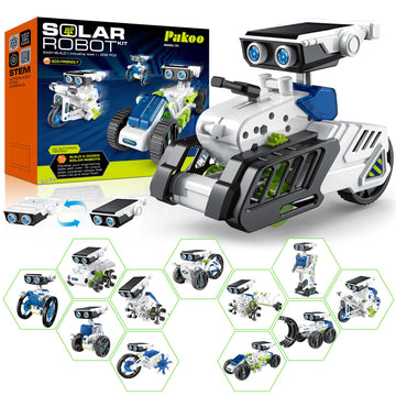 12 In 1 Solar Robot Kit, Diy Solar Power Building Kit With Solar Panel And Battery Power, Education Science Experiment Birthday Idea Gifts Toy For Kids 8 9 10 11 12 Years Old-Green
