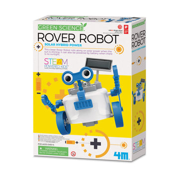 4M: Green Science: Rover Robot - Diy Robotics Assembly Kit, Solar & Battery Hybrid Power Rolling, Stem Building, Physics Toy Activity Set, Kids Age 5+