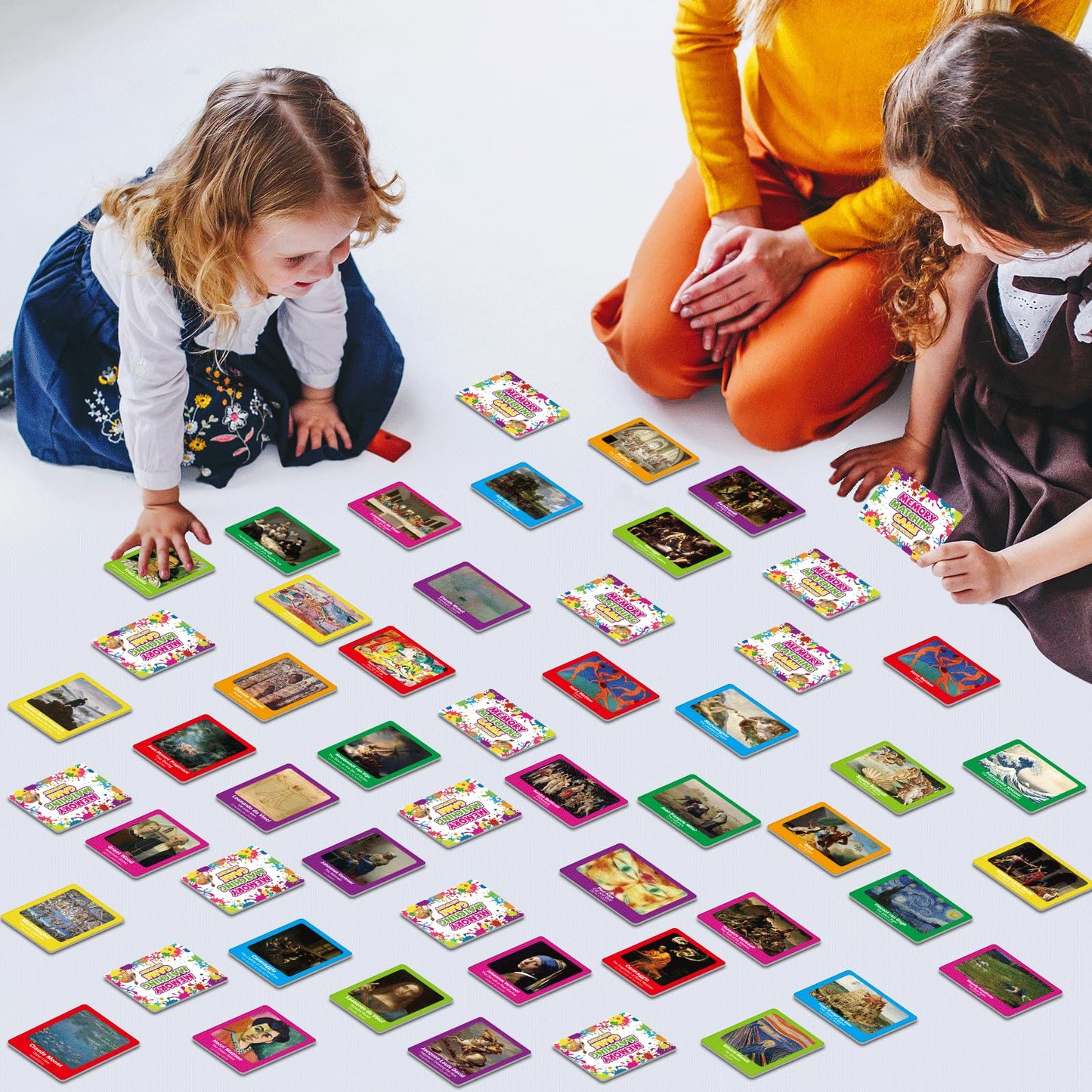 Gisgfim 50 Pairs Memory Matching Game Famous Paintings Concentration Memory Matching Games For Adults Learning Educational Match