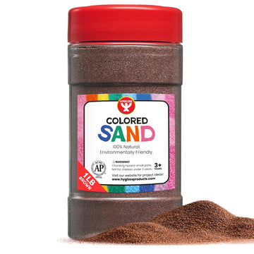 Hygloss Products Colored Play Sand - Assorted Colorful Craft Art Bucket O' Sand, Brown, 1 Lb