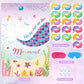 Hooqict Pin The Tail On The Mermaid Birthday Party Game Under The Sea Party Games Mermaid Games Favors For Kids Mermaid Birthday Supplies Decorations, Large Mermaid Poster With 32 Tail Stickers