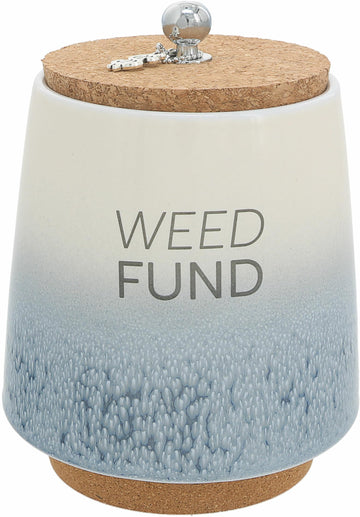 Pavilion Gift Company -  Fund 6.5-inch Unique Ceramic Piggy Bank Savings Bank Money Jar with Cork Base and Cork Lid  Ombre Blue