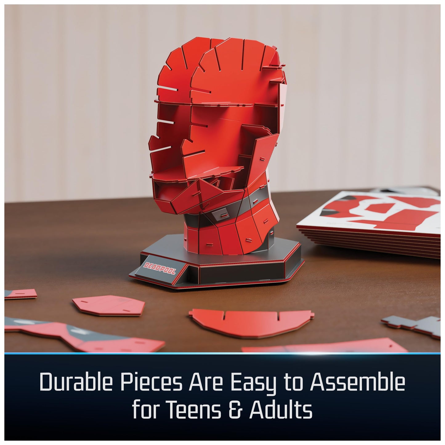 4D Build  Marvel Deadpool 3D Model Kit with Stand  Deadpool Collectibles & Desk D?cor  mature-themed Puzzle  Building Toys  3D Puzzles for mature-themeds & Teens  56 Pieces  for Ages 12 & Up