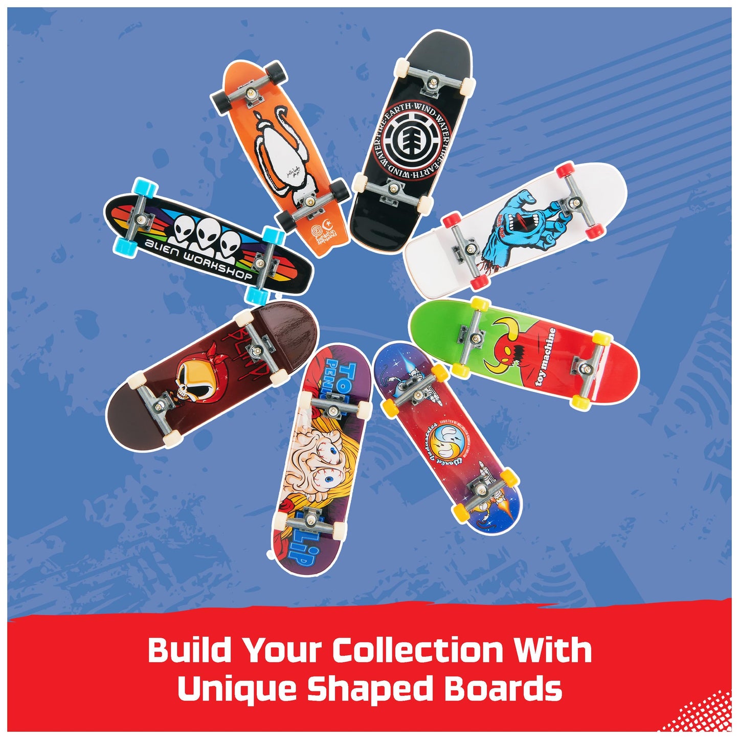 Tech Deck, 25Th Anniversary 8-Pack Fingerboards With Exclusive Figure, Collectible And Customizable Mini Skateboards, Kids Toys For Ages 6 And Up
