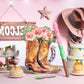 Pajean Cowgirl Boot Piñata Set - Pink Paper Piñata with Stick & Blindfold for Girls' Birthday, Bridal Shower & Horse Racing Parties