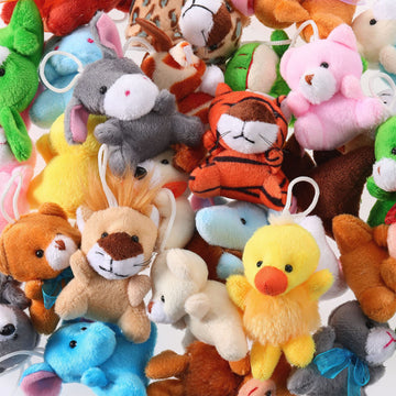 Skylety 60 Pack Mini Plush Animals For Christmas 30 Styles Bulk Mini Stuffed Animals Plush Toy Small Stuffed Keychain Cute Assortment For Carnival Prizes, Party Favor, Kindergarten Goodie Bag Fillers