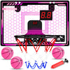 HAMSILY Indoor Basketball Hoop for Kids Girls: LED Light Over The Door Mini Basketball Hoop with Electronic Scoreboard Girl Toys