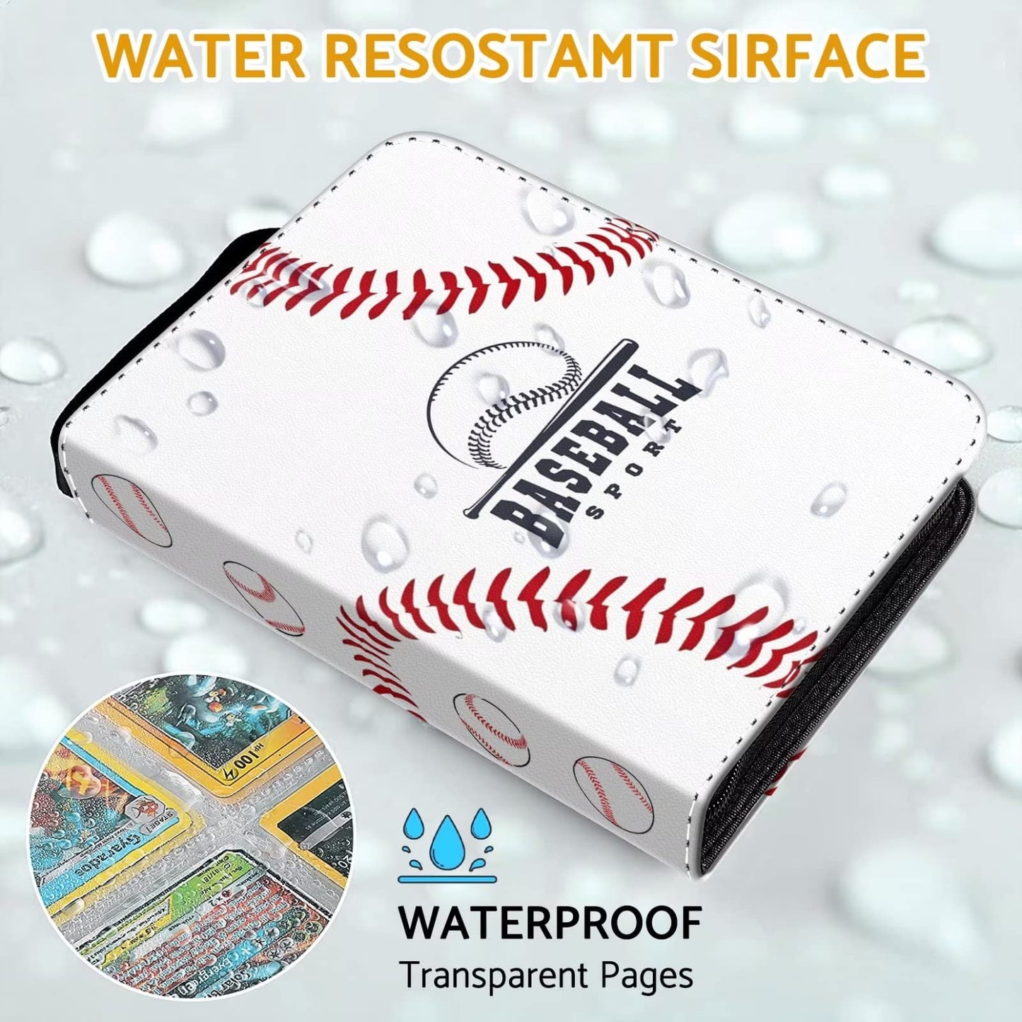 Bebomne Baseball Card Binder Holder 480 Pockets with 60 Removable Sleeves  Portable Sports Trading Cards Binder Album Collector Organizer Protectors with Zipper Waterproof