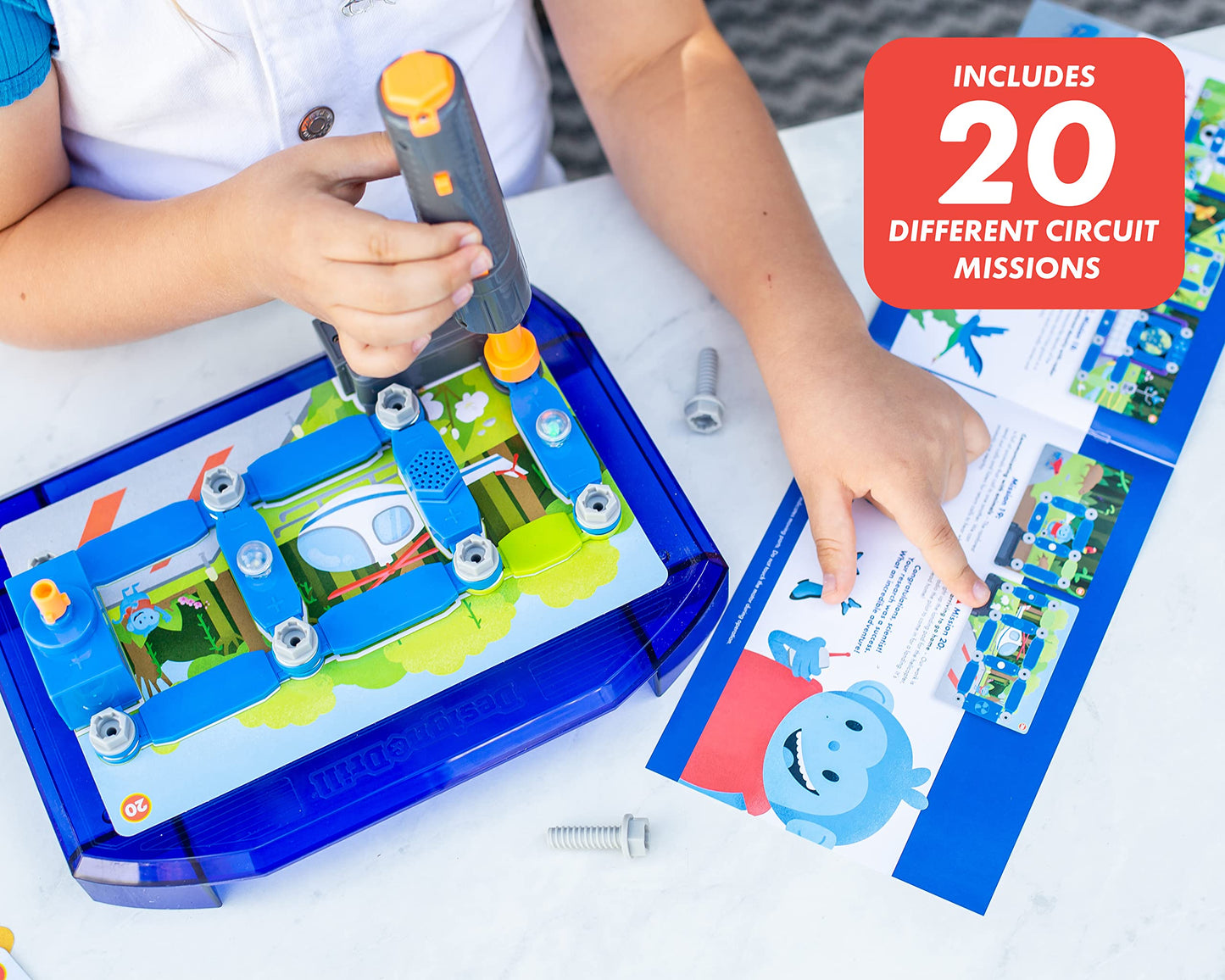 Educational Insights Design & Drill Adventure Circuits STEM Toy, 63 Pieces, Multi-color, Plastic, Model 4106, Ages 5+