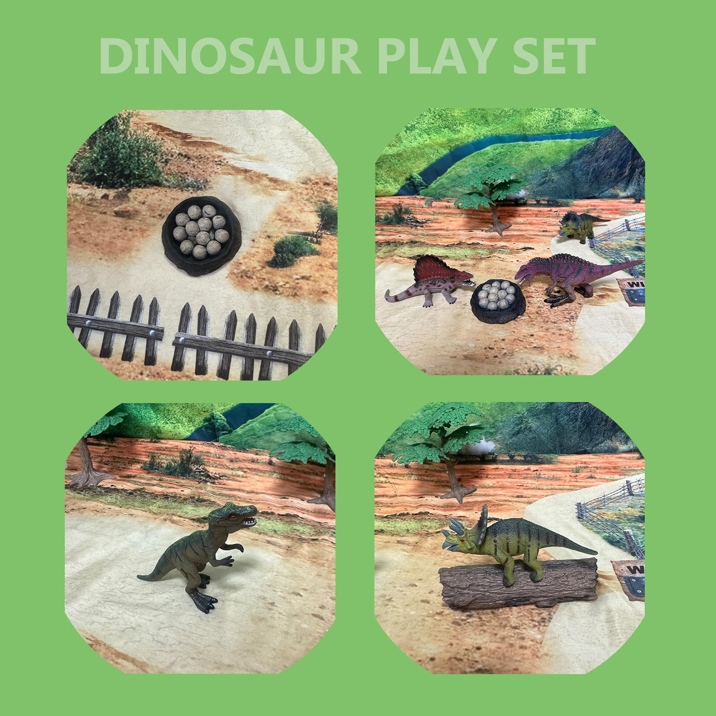 Eku Easyku Large Dinosaur Park Gate Dino Nest Of Eggs Realistic Dinosaur Toys For Kids 3-5 5-7 Jurassic World Dinosaur Toys Steg