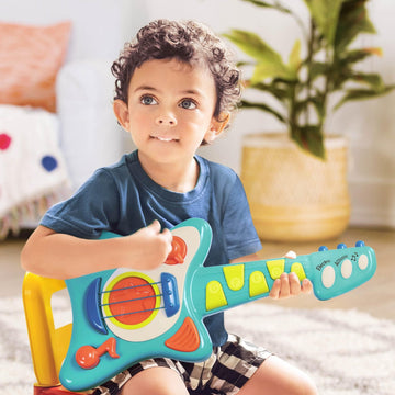 Battat- Toy Guitar For Toddlers, Kids, Children – Play Guitar With Songbook – Acoustic, Electric, And Song Modes- Lil' Rocker'S Guitar – 2 Years +